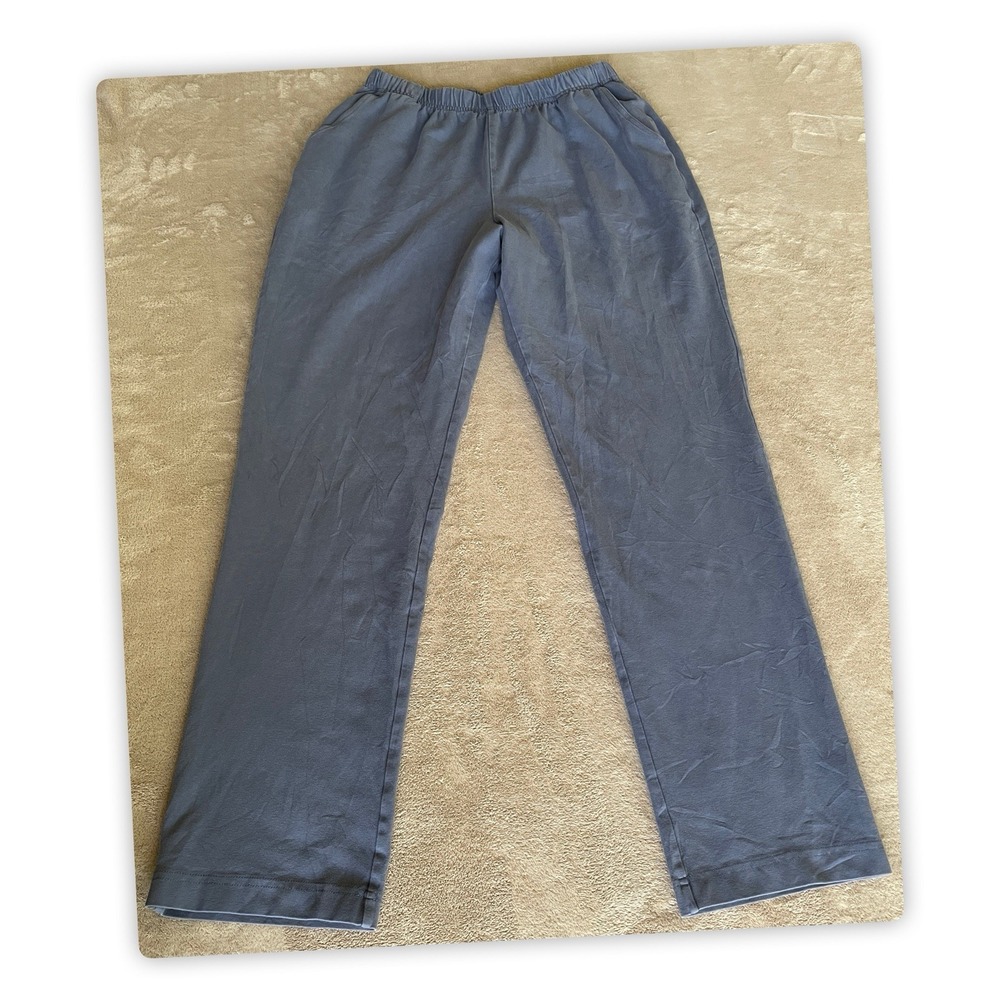 L.L.Bean Blue Lounge Pants Womens Medium Regular Stretch Pull On Casual